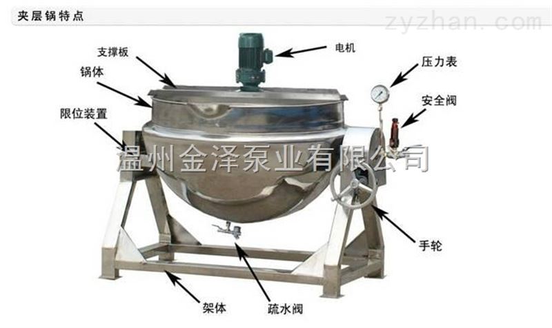 蒸汽加热可倾式夹层锅